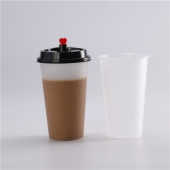2019 new design disposable plastic milk tea juicy coffee cup with lid