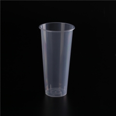 High Quality Clear PP Injection Plastic 16oz 24oz Boba Bubble Milk Tea Packing Smart U Shape Cup