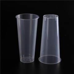 高品质透明PP注塑塑料16oz 24oz Boba泡沫奶茶包装智能U形杯