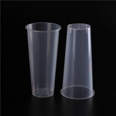 Plastic Disposable Cups Logo Custom Disposable Milk Tea Cup With Lids