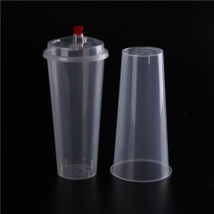 2019 new design disposable plastic milk tea juicy coffee cup with lid