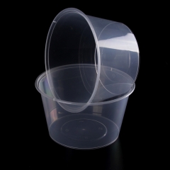 中国供应商550毫升圆形带盖一次性宠物透明塑料水果沙拉碗带盖