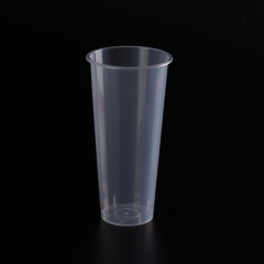Wholesale White pp Drinks Shop cup Custom Large degradable Disposable Milk Tea Cup