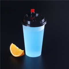 300ml-700ml PET plastic cup/disposable juice cup/milk tea cup with lid