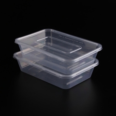 Packing use pp disposable plastic microwave rectangular food container 650ml