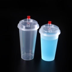 一次性透明塑料杯透明pp塑料杯500ml珍珠奶茶杯