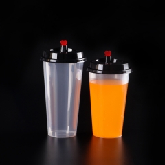 一次性pp塑料翻盖，带盖的波霸茶杯，注塑塑料杯盖
