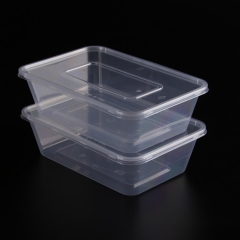 High Quality 500ML, 650ML, 750ML, 1000ML Microwaveable / Reusable / Recyclable PP Thin Wall Rectangular Container (With Lid)