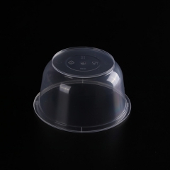 Manufacturer Eco Friendly Disposable Durable IML 310ML Custom Logo Print Clear Transparent Pp Plastic Soup Round Bowl with Lid