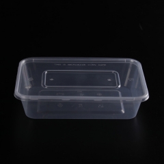 Large clear rectangular plastic storage container and lid