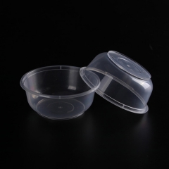 High Quality 14oz PP material round disposable hot soup packaging bowls with plastic lid