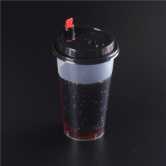 Disposable pp plastic clamshell,boba tea cup with lids,injection plastic cup lid