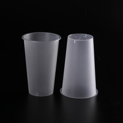 580ml Party Disposable milk tea plastic fruit cup thickening transparent hot and cold drink cup
