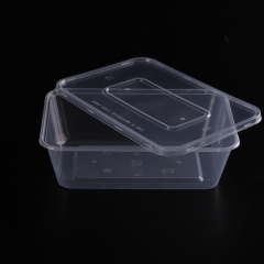 High borosilicate rectangular full compartment glass food container with MS/ TRITAN/ PP lid