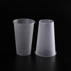 customized transparent disposable pp plastic tea juice cups 16oz