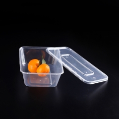 隔层长方形家用塑料食品保鲜盒外卖PP便当盒1000ml