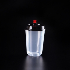 300ml-700ml PET plastic cup/disposable juice cup/milk tea cup with lid