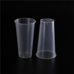 580ml Party Disposable milk tea plastic fruit cup thickening transparent hot and cold drink cup