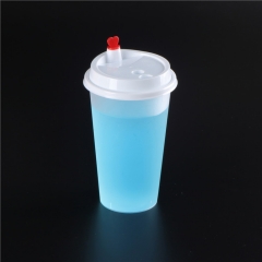 Easy open eco friendly pp coffee can plastic cup flat lid