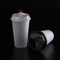 Eco friendly transparent plastic cup disposable plastic bubble tea cup plastic juice cup