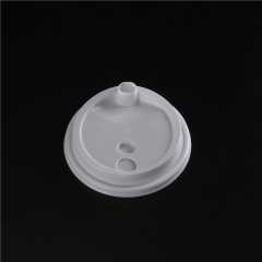 Customized PLA Compostbale disposable paper coffee mug cup press Lids white black color 80mm 90mm