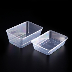 Disposable microwave clear pp plastic rectangular food container with lid