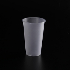 定制透明一次性pp塑料茶果汁杯16oz