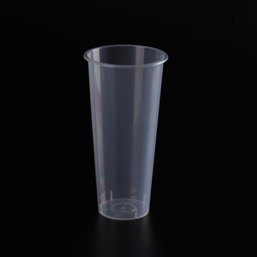 U shape 500ml customized printing milk tea PET transparent disposable plastic cup frozen drink cups