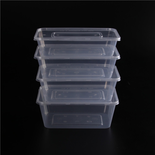 Compartments Rectangular Household Plastic Food Storage Container Take Away PP Lunch Box 1000ml