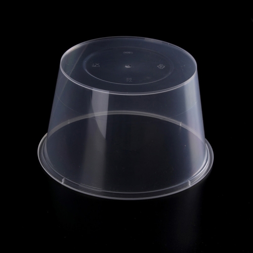 Manufacturer Eco Friendly Disposable Durable IML 310ML Custom Logo Print Clear Transparent Pp Plastic Soup Round Bowl with Lid