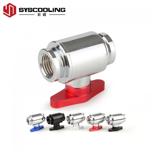 Syscooling water cooling valve G1/4 inner thread water switch kit copper fitting for liquid cooling system