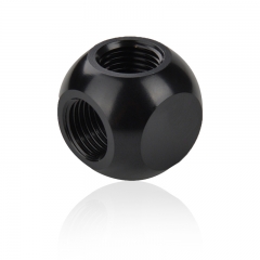 Syscooling water-cooled computer split hard pipe fitting set spherical tee joint g1/4 threaded black and silver