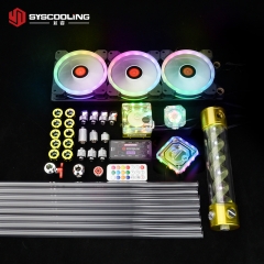 Syscooling PC water cooling kit for Intel CPU socket PETG tube liquid cooling system RGB support