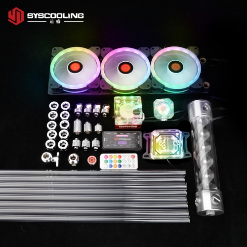 Syscooling PC water cooling kit for AMD CPU PETG tube liquid cooling system RGB support