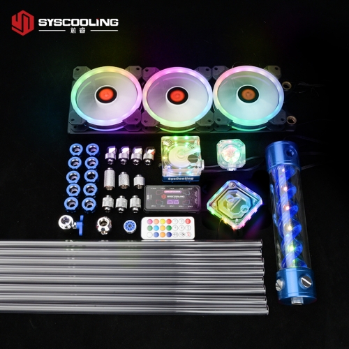 Syscooling PC water cooling kit for Intel CPU socket PETG tube liquid cooling system RGB support