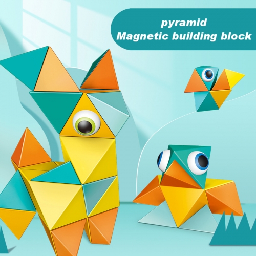 Pyramid magnetic building blocks