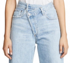women straight Jeans with Crisscross