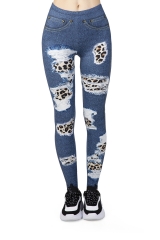 leggings leopard patches jeans