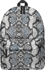 Front priting backpack snake skin classic gray big