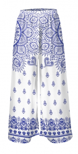 Chiffon pants Blue and white porcelain