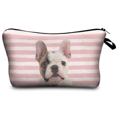 Makeup bag cute puppy stripes