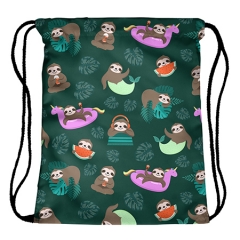 Drawstring bag tropical funny sloths