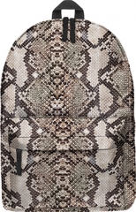 Front priting backpack snake skin classic brown big