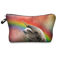 Cosmetic case rainbow sloth