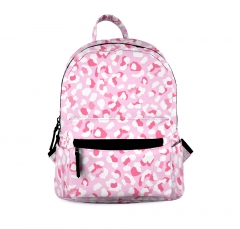 mini schoolbag pastel leopard pink