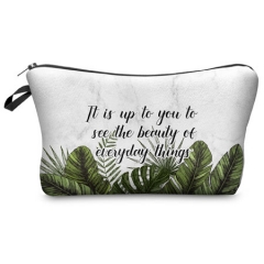 Cosmetic case green plant leaves
