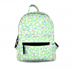 mini schoolbag pastel leopard green