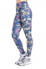 High waist leggings tropical flowers jeans