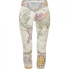 Capri leggings decorative map