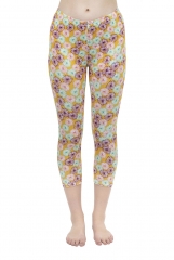 Capri leggings Daisies and seeds